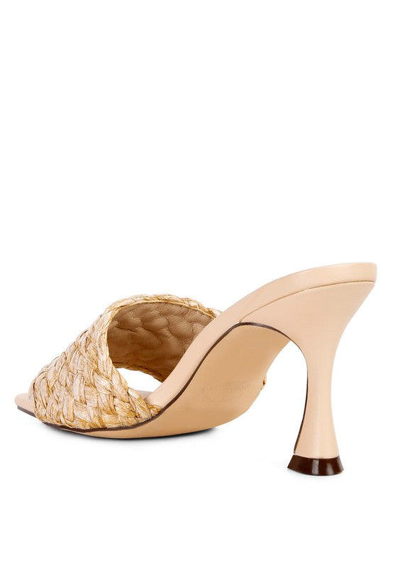 Ny Tour Braided Strap Heeled Sandals by Rag Company | Fleurcouture