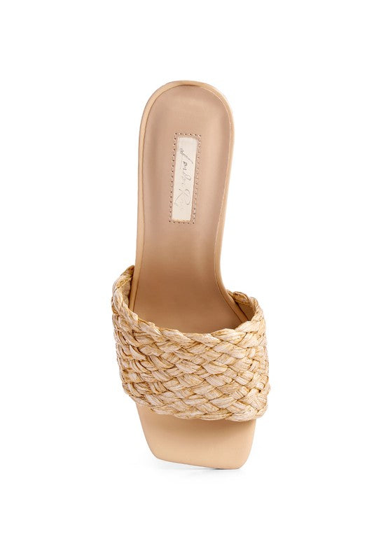 Ny Tour Braided Strap Heeled Sandals by Rag Company | Fleurcouture