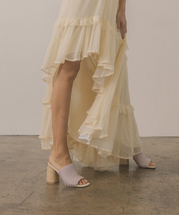 Oasis Society Serena - Studded Raffia Slide Heel NUDE by Oasis Society | Fleurcouture