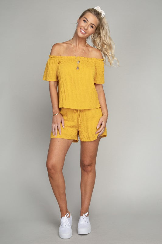 Off Shoulder Top & Shorts Pants Set by Nuvi Apparel | Fleurcouture