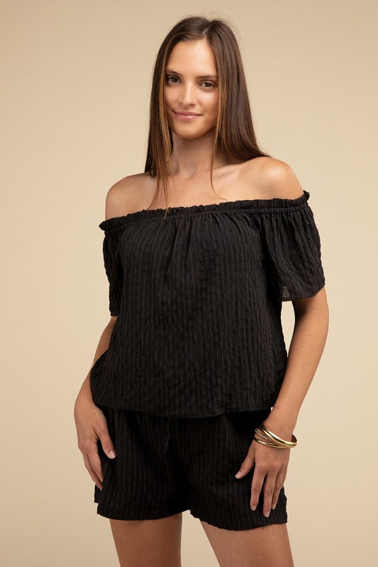 Off Shoulder Top & Shorts Pants Set by Nuvi Apparel | Fleurcouture