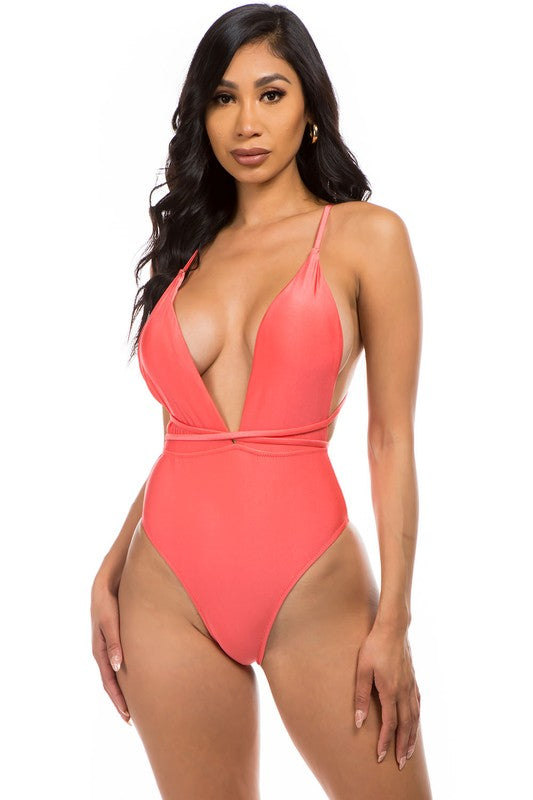 ONE-PIECE BATHING SUIT Coral S by Mermaid Swimwear | Fleurcouture