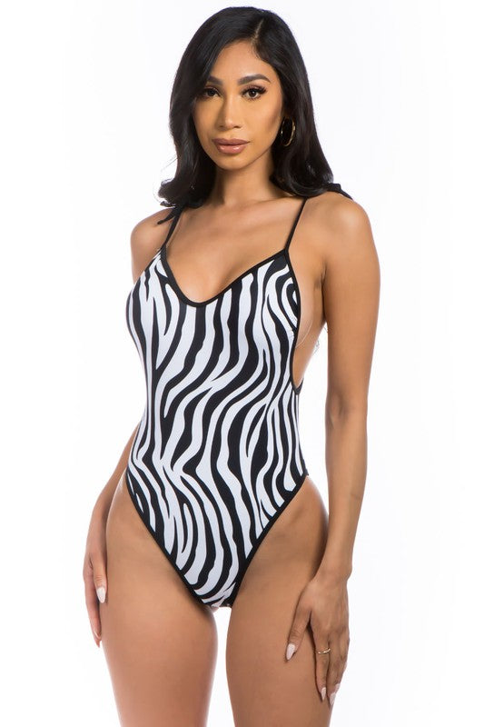 ONE-PIECE ZEBRA PRINT BATHING SUIT by Mermaid Swimwear | Fleurcouture