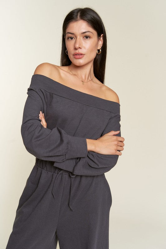 ONE SHOULDER TERRY JUMPSUIT by Jade By Jane | Fleurcouture