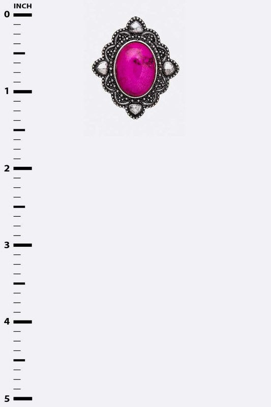 Oval Stone Stud Earrings O/S by LA Jewelry Plaza | Fleurcouture