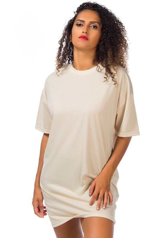 Over Sized Varsity Graphic Tee Top BEIGE S by Rag Company | Fleurcouture