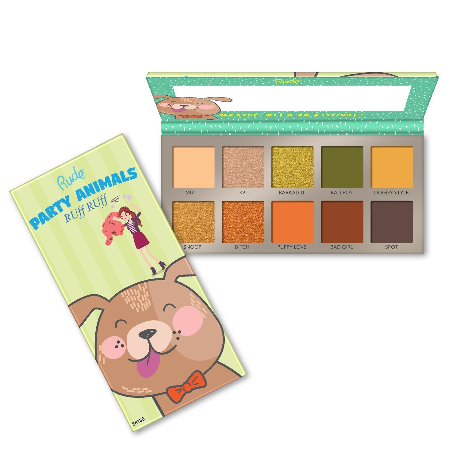 Party Animals 10 Eyeshadow Palette Eyeshadow Palettes by Rude Cosmetics | Fleurcouture