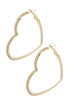 Passionate Embrace, Bold Heart-shaped Gold Earrings, Large Gold One Size Earrings by Grace & Emma | Fleurcouture