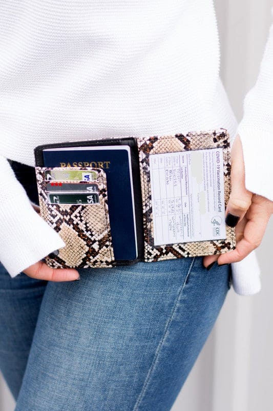 Passport and Vaccine Credit Card Wallet OneSize Accessories by Aili&