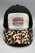Patriotic Leopard American Mama Block Hat NAVY/RED OS by Cali Boutique | Fleurcouture