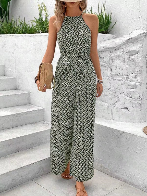 Patterned jumpsuit Green S by Miss Sparkling | Fleurcouture
