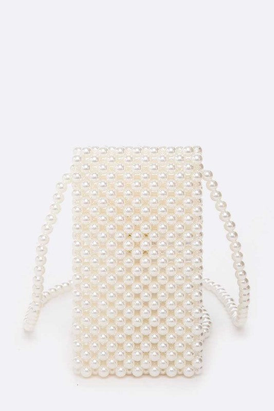 Pearl Iconic Crossbody Swing Bag Cream O/S by Artini Accessories | Fleurcouture