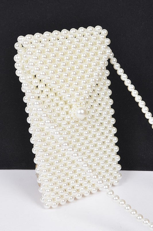 Pearl Iconic Crossbody Swing Bag Cream O/S by Artini Accessories | Fleurcouture