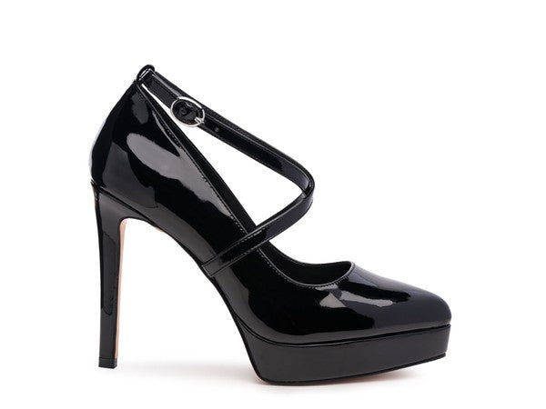 PIXIE DUST CROSS STRAPPED STILETTO SANDAL Black by Rag Company | Fleurcouture