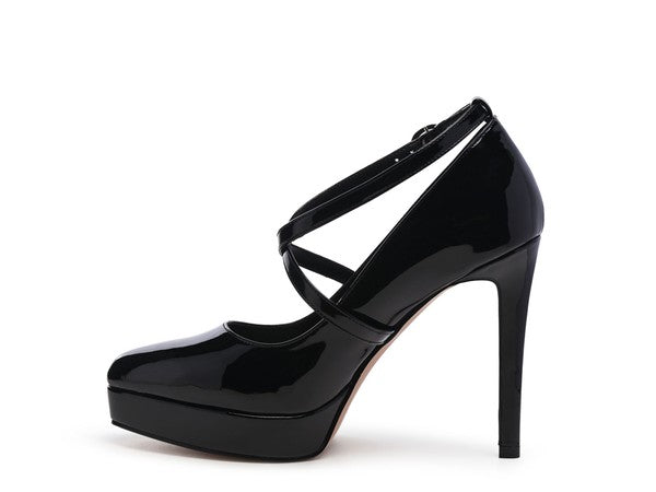 PIXIE DUST CROSS STRAPPED STILETTO SANDAL Black by Rag Company | Fleurcouture