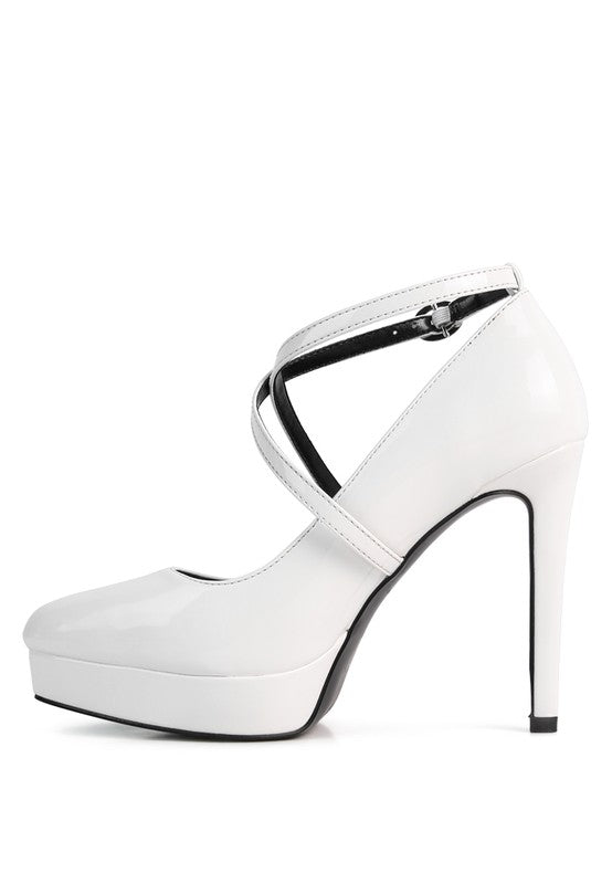 PIXIE DUST CROSS STRAPPED STILETTO SANDAL Black by Rag Company | Fleurcouture