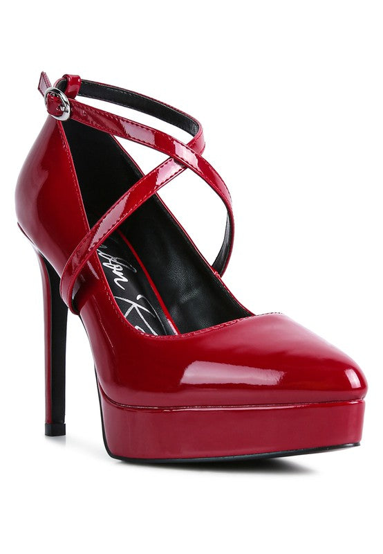 PIXIE DUST CROSS STRAPPED STILETTO SANDAL Black by Rag Company | Fleurcouture