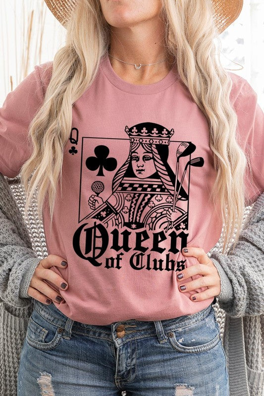 Playing Card Queen Golf Clubs Graphic T Shirts MAUVE S by Color Bear | Fleurcouture