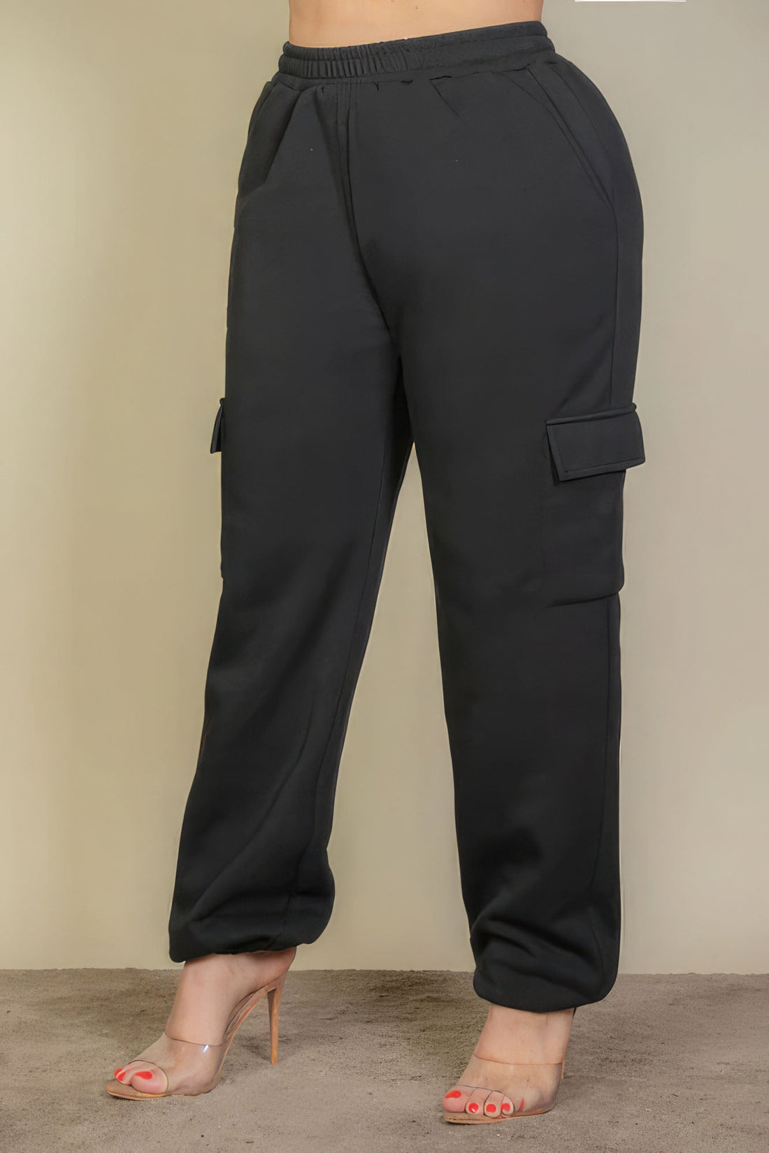 Plus Size Side Pocket Drawstring Waist Sweatpants by Fleurcouture | Fleurcouture
