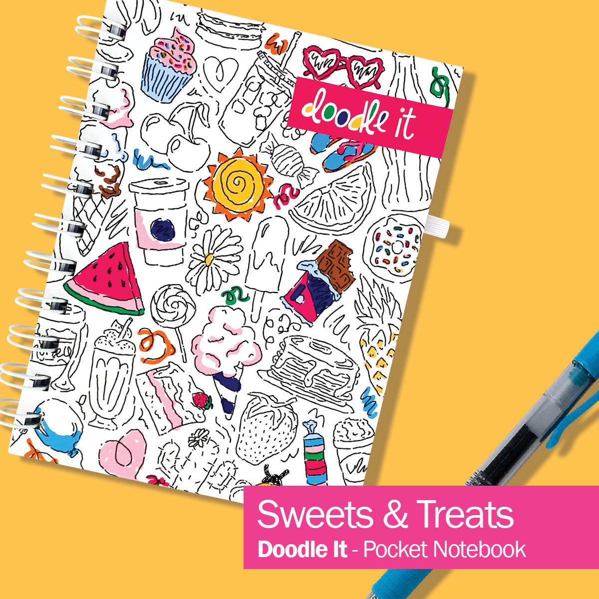 Pocket Notebooks | List, Plan, Doodle | 5 Styles Doodle It - Sweets & Treats Accessories by Denise Albright® | Fleurcouture