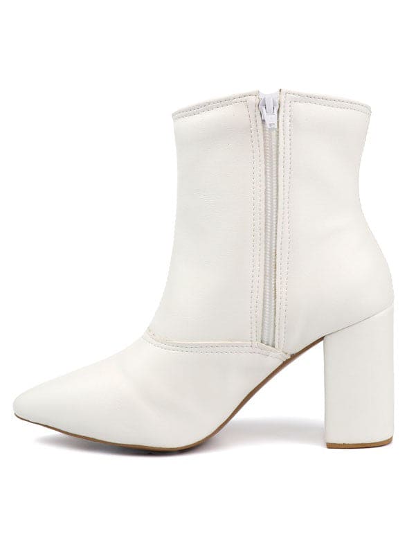 Pointed Toe Bootie with a Block Heel by Miami Shoe Wholesale | Fleurcouture