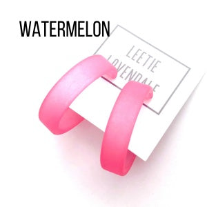 Portland Frosted Lucite Hoop Earrings Portland Hoops by Leetie Lovendale | Fleurcouture