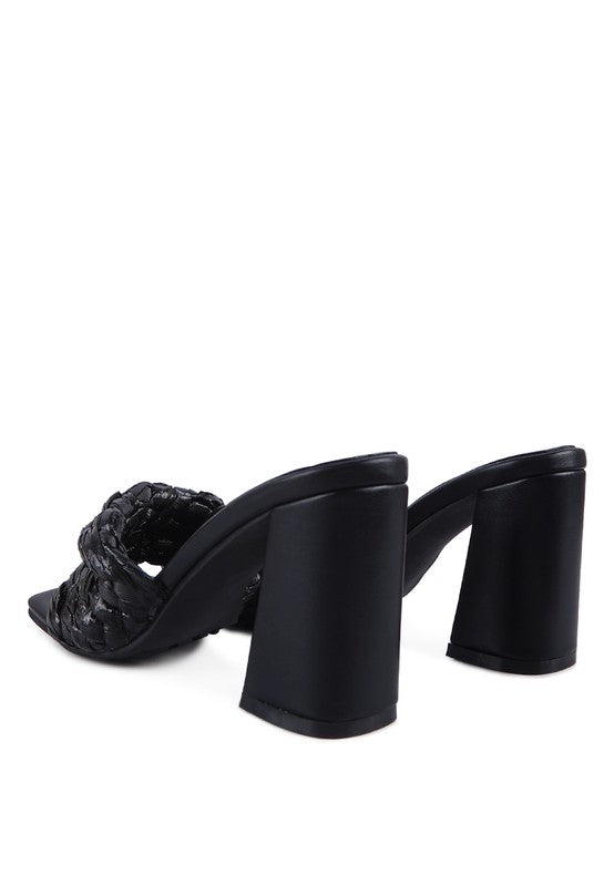 POUT PRO BRAIDED RAFFIA BLOCK SANDAL by Rag Company | Fleurcouture