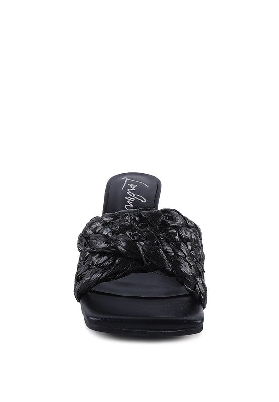 POUT PRO BRAIDED RAFFIA BLOCK SANDAL by Rag Company | Fleurcouture