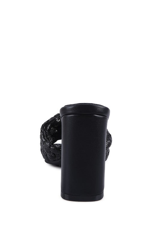 POUT PRO BRAIDED RAFFIA BLOCK SANDAL by Rag Company | Fleurcouture