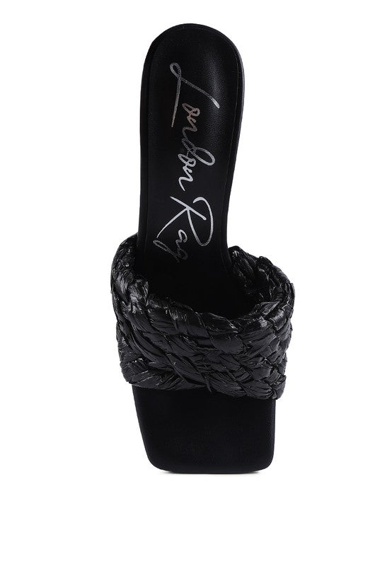 POUT PRO BRAIDED RAFFIA BLOCK SANDAL by Rag Company | Fleurcouture