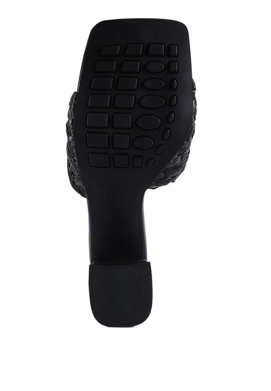 POUT PRO BRAIDED RAFFIA BLOCK SANDAL by Rag Company | Fleurcouture