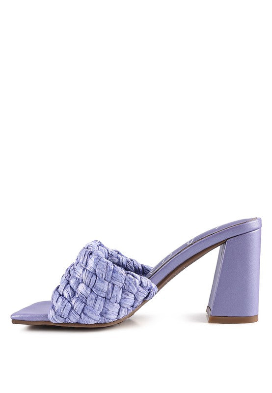 POUT PRO BRAIDED RAFFIA BLOCK SANDAL by Rag Company | Fleurcouture