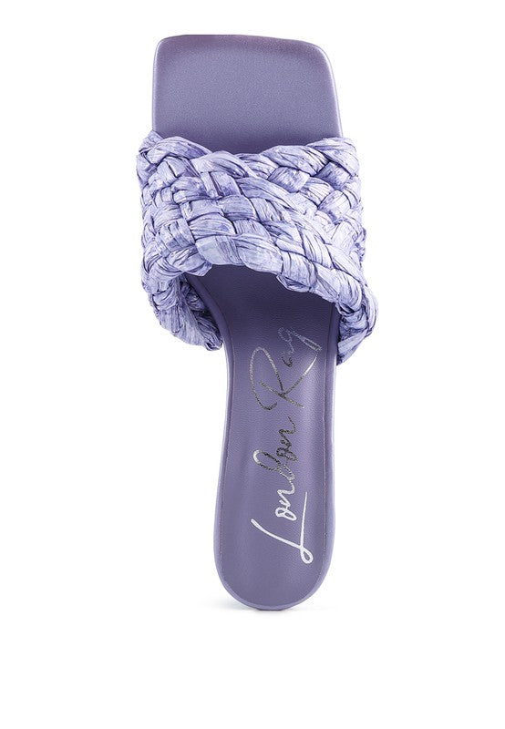 POUT PRO BRAIDED RAFFIA BLOCK SANDAL by Rag Company | Fleurcouture