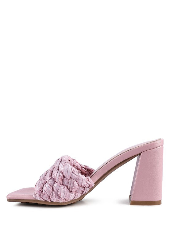 POUT PRO BRAIDED RAFFIA BLOCK SANDAL by Rag Company | Fleurcouture