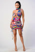 PRINTED ONE SHOULDER MINI DRESS MULTIPRINT S by Athina | Fleurcouture