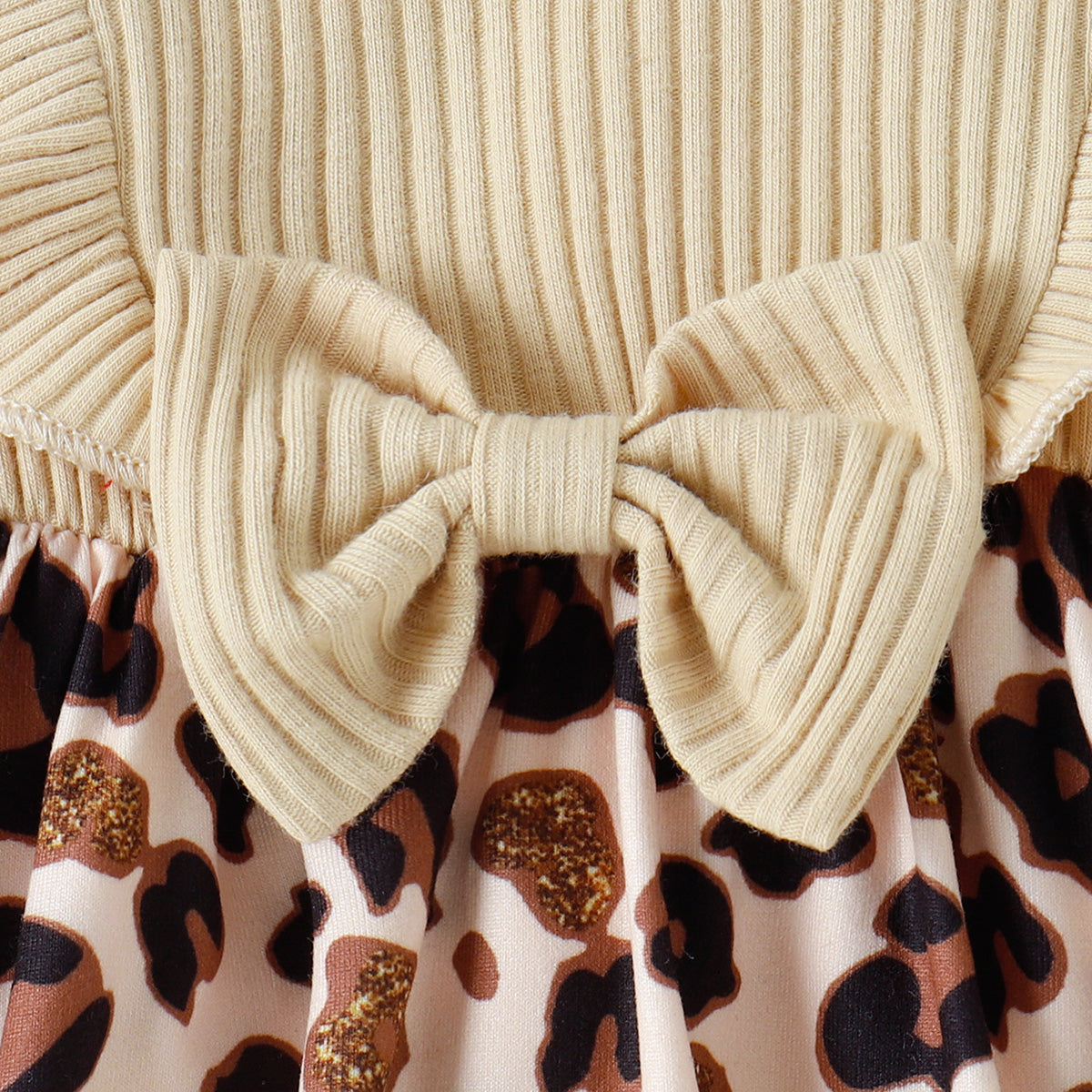 Printed Ruffled Bow Round Neck Bodysuit Dress Baby & Toddler Clothing by Trendsi | Fleurcouture