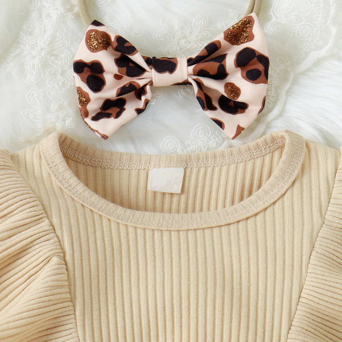 Printed Ruffled Bow Round Neck Bodysuit Dress Baby & Toddler Clothing by Trendsi | Fleurcouture