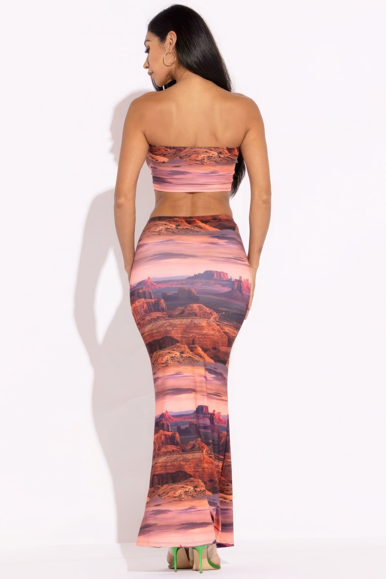 Printed Tube Top And Maxi Skirt by Fleurcouture | Fleurcouture