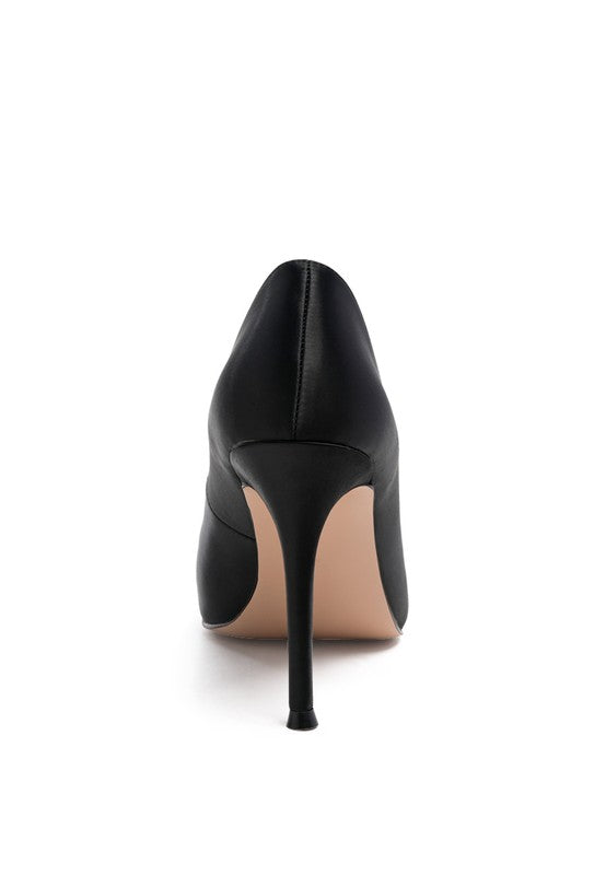 PRISCA STILETTO CRYSTAL BROOCH PUMPS Black by Rag Company | Fleurcouture