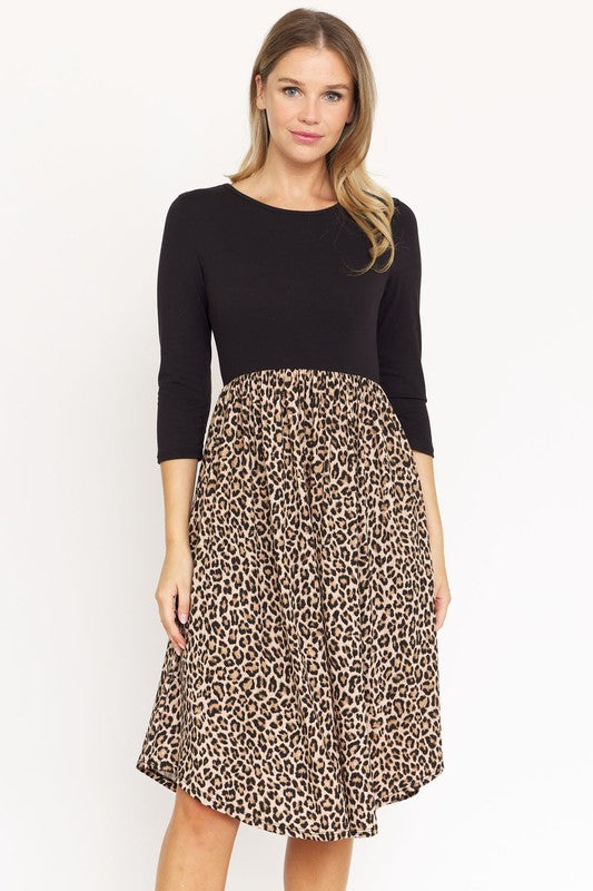 Quarter Sleeve Midi Dress by EG fashion | Fleurcouture