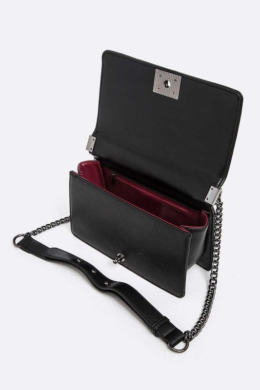 Quilted Designed Fashion Handbag Black O/S by Artini Accessories | Fleurcouture