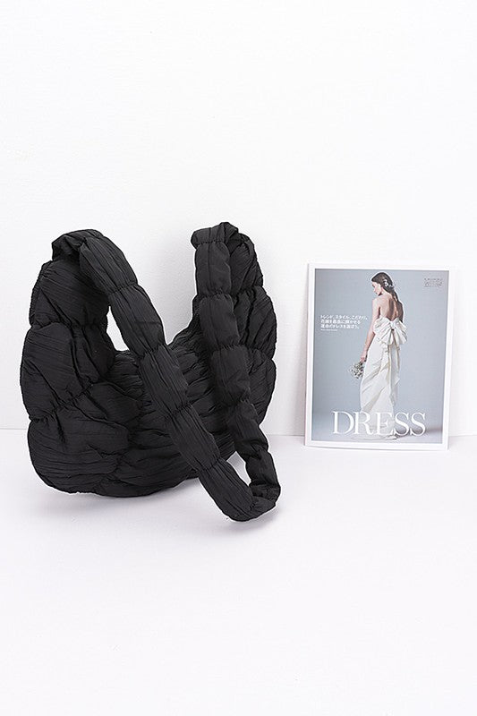 Quilted Puffer Oversize Hobo Bag O/S by Artini Accessories | Fleurcouture