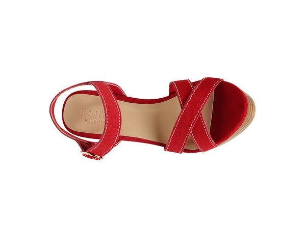 RAG&CO CHOUPETTE SUEDE LEATHER BLOCK HEELED SANDAL by Rag Company | Fleurcouture