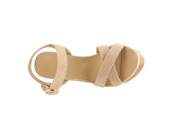 RAG&CO CHOUPETTE SUEDE LEATHER BLOCK HEELED SANDAL by Rag Company | Fleurcouture