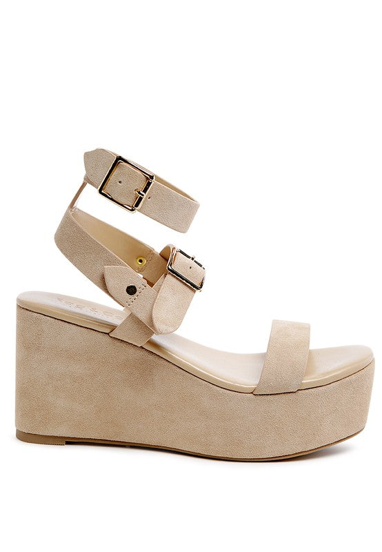 RAG&CO PORTIA LEATHER WEDGE SANDAL by Rag Company | Fleurcouture