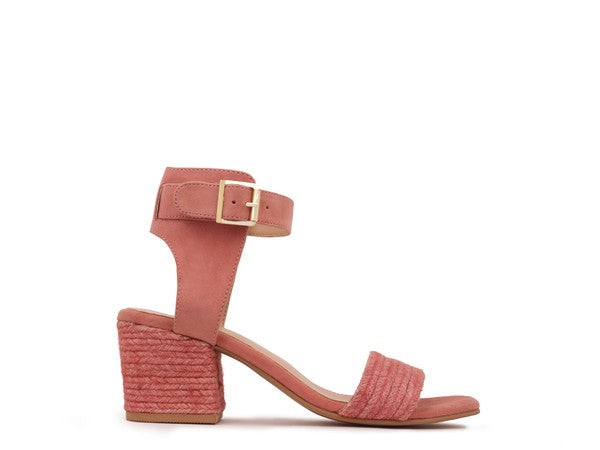 RAYNA BLUSH BRAIDED JUTE STRAP AND SUEDE SANDAL by Rag Company | Fleurcouture