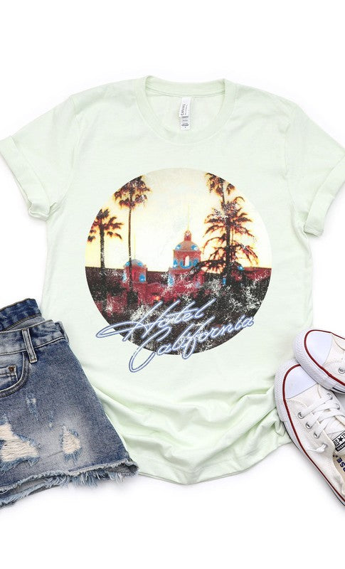 Retro Hotel California Graphic Tee PLUS Citron XXL by Kissed Apparel | Fleurcouture