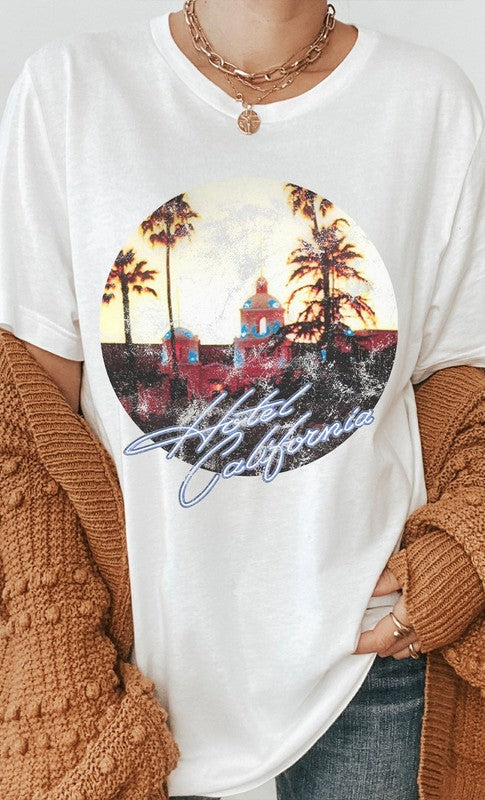 Retro Hotel California Graphic Tee PLUS White XXL by Kissed Apparel | Fleurcouture