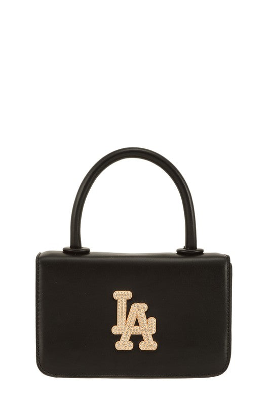 Rhinestone LA Charm Cross Body Bag BLACK OS by ICCO ACCESSORIES | Fleurcouture