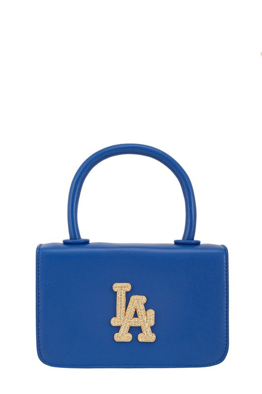 Rhinestone LA Charm Cross Body Bag ROYAL BLUE OS by ICCO ACCESSORIES | Fleurcouture